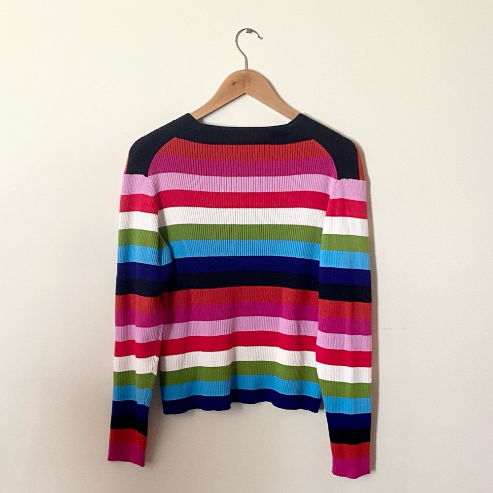 Vintage Pierre Cardin Striped V-Neck Sweater - Picture 2 of 8
